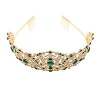 HAMPPLIES Baroque Queen Tiara Headband Rhinestone Crystal Bridal Crown for Women Wedding Party Hair Accessory Elegant Vintage Design Comfortable Fit