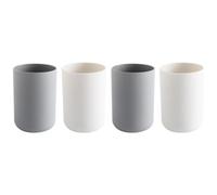 HAMPPLIES Bathroom Tooth Cups 4PCS 300ML White PP Simple Clean Reusable Cup for Vanity Countertop Travel