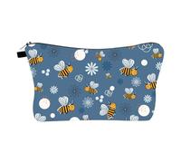 HAMPPLIES Bee Print Storage Bag Makeup Bag Bees Pattern for Daily Use Travel Packing