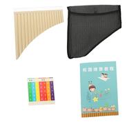 HAMPPLIES Beginner 18-pipe c Key Pan Flute Musical Instrument, Cream Double Row Panpipe for Practice and Music Learning in Uk