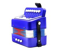 HAMPPLIES Beginner Accordion Educational Musical Instrument for Students Blue Portable Professional Practice Enhancing Cognition and Coordination Skills