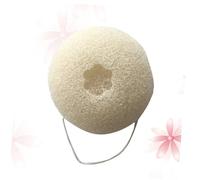 HAMPPLIES Biodegradable Bamboo Powder Face Cleaning Sponge for Deep Cleansing and Exfoliation Natural Skin Care Sponge with Soft Texture Beige Facial Wash for Makeup Removal and Pore Care