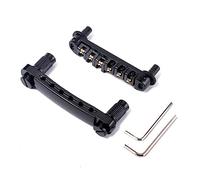 HAMPPLIES Black Roller Saddle Bridge Tailpiece Studs Wrenches for Electric Guitar Replacement Compatible Style Tune Matic Bridge for Rock and Stage Use