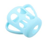 HAMPPLIES Bottle Grip Handle Sleeve Holder Silicone Nursing Bottle Carrying Handle with for Easy Use for Developing Independent Drinking Skills Blue