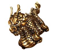 HAMPPLIES Brass Dragon Figurine Chinese Zodiac Statue with Stable Base Desktop Decor Paperweight for Office and Home Feng Shui Ornament to Attract Wealth and Enhance Ambiance