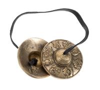 HAMPPLIES Brass Tingsha Cymbals with Intricate Designs and Fine Craftsmanship, Sturdy Tibetan Chime Bells for Mindfulness Meditation, Yoga Sessions, and Religious Ceremonies Random Style