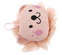 HAMPPLIES Cartoon Lion Bath Scrubber Body Scrubber Exfoliator with Easy Foaming for Cute Pink Shower Puff for Gentle Deep Cleaning and Engaging Bath Fun
