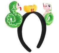HAMPPLIES Cartoon Plush Snake Headband Green Cloth Fun Snake Hair Accessories for Women New Year Fortune Hair Band Female Head Bands