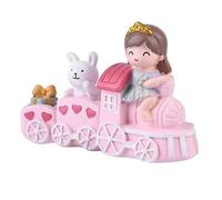 HAMPPLIES Cartoon Train Ornament Pink Princess Train Cake Topper for Parties Lovely Decorative Desktop Accent for Events and Celebrations Adorable Home Decor