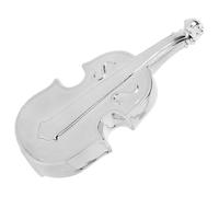 HAMPPLIES Ceramic Cello Model Ornament Silver Vintage Musical Instrument Desktop Artware for Home Office Decoration Gift and Collection