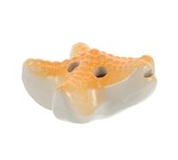 HAMPPLIES Ceramic Six Hole Ocarina in C Key with Ocean Star Design Lightweight Beginner Wind Instrument for Adults Portable Musical Flute for Beach Parties and Music Lessons