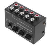 HAMPPLIES Channel Mini Audio Mixer Passive Stereo Mixer Low Noise Abs for Streaming Dj Podcast Studio Use