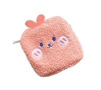 HAMPPLIES Creative Portable Sanitary Pad Pouch Cute Cartoon Mini Storage Bag Pink Rabbit Design for Menstrual Hygiene Travel Use