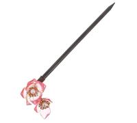 HAMPPLIES Crystal Flower Hairpin Antique Wooden Hair Stick Vintage Folk-style Hair Accessory for Casual Party Chopsticks