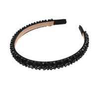HAMPPLIES Crystal Hairband for Women, Four-row Black Beaded Headband, Sparkling Crystal Design Headdress, Chic Hair Accessory for Parties and Everyday Wear