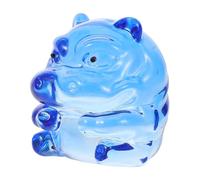 HAMPPLIES Crystal Hippopotamus Ornament with Brilliant Shine Collectible Figurine for Desktop Shelf Symbolic Hippo Decoration Representing Freedom and Power Elegant Blue Animal Statue for