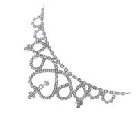 HAMPPLIES Crystal Rhinestone Heart Crown Tiara Headband for Women Wedding Birthday Hair Accessory Bridal Hairband
