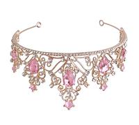 HAMPPLIES Crystal Rhinestone Tiara Crown Hair Accessory for Brides Elegant Wedding Headpiece for Parties Birthdays and Special Occasions Stunning Bridal Headdress with Dazzling Luster