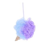 HAMPPLIES Deep Exfoliating Ice Cream Bath Ball with Lanyard Gentle Body Scrubber for Skin Renewal Quick Drying Mesh Loofah Sponge Blue Purple Convenient Portable Shower Cleaning Tool for