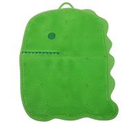 HAMPPLIES Dinosaur Shower Foot Massager Mat Silicone Suction Cup Bath Scrubber Pad for Exfoliating Clean Feet for Men Women Boys and Girls Bathroom