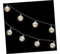 HAMPPLIES Disco Ball String Lights Warm LED Curtain Lighting for Xmas Party Bedroom Outdoor Decor Warm White Bulbs Mirror Balls for Festive Atmosphere and Home Decoration