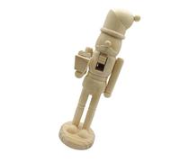 HAMPPLIES DIY Wooden Nutcracker Soldier Figurine Small Christmas Ornament with Stable Base for Xmas Holiday Decor Blank Paintable Puppet for Custom Festive Decoration and Luck Charm