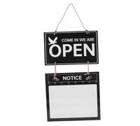 HAMPPLIES Double Sided Wooden Business Hours Sign for Shops and Restaurants Erasable Black and White Vintage Closed Open Door Sign Shop Supplies Display for Pubs and Bars