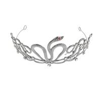 HAMPPLIES Egyptian Snake Crown Headpiece Rhinestone Bridal Tiara Lightweight Wedding Party Hair Accessories for Bride Birthday Costume Halloween Celebration