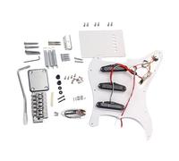 HAMPPLIES Electric Guitar Diy Kit Guitar Building Kit Accessories for Beginners White St Style for Practice and Learning