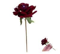 HAMPPLIES Elegant Red Rose Rhinestone Hair Stick for Women Decorative Bridal Hair Pin for Wedding and Party Suitable for Long