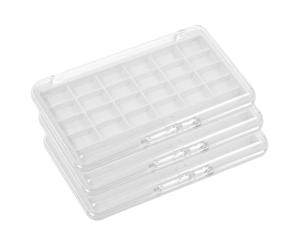 HAMPPLIES Empty Makeup Box and Makeup Refill Container 3Pcs Plastic Eyeshadow Palette with 24 Grids for Depotting Blush Or Pigments - Lightweight Tidy Organizer On-The-Move Travel