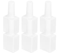 HAMPPLIES Empty Nail Polish Bottles with Brush Caps 6pcs 10ml Refillable Glass Containers for Gel Nail Polish Storage and Manicure Use with White Matte Lids