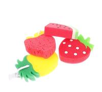 HAMPPLIES Fruit Shaped Dish Sponge Cartoon Scrub Sponge for Kitchen Cleaning 5.5x4.3x1.2 Inch with Multi-Surface Use and Easy Wash for Household