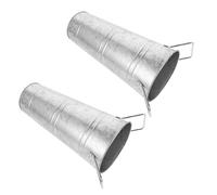 HAMPPLIES Galvanized Steel Umbrella Stand Bucket 2pcs with Handles, Metal Umbrella Storage Bin for Entryway and Office, Decorative Walking Stick and Cane Holder, Rust-Resistant Indoor Rack