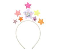 HAMPPLIES Glitter Star Headband for Women Elegant Party Hair Accessory with White Five-pointed Stars Decorative for Carnival Cosplay Wedding Birthday Celebrations