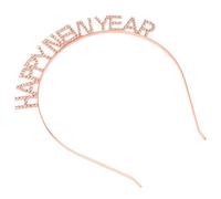 HAMPPLIES Gold Happy Year Crystal Letter Headband Multi Function Party Hairband for Women Men Festive Hair Decor Accessory for Year Celebration