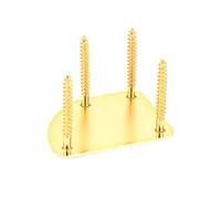 HAMPPLIES Golden Stainless Steel Guitar Neck Mounting Plate Replacement Set with 4 Holes and Easy Mounting Screws for Electric Guitar and Bass, for Guitarists