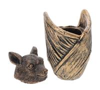 HAMPPLIES Gothic Bat Jewelry Box Antique Bat Figurine Storage Canister for Halloween Decor Unique Resin Trinket Holder for Parties and Home Decoration