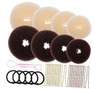 HAMPPLIES Hair Bun Maker Donut Bun Maker for Women Doughnut Hair U Shape Clips Pink Pins for Styling Accessories