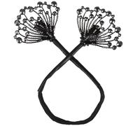 HAMPPLIES Hair Bun Maker Twist Clip for Women Easy Hair Fixing Accessory and Stretchable Black Flower Decorative Hairstyle Tool Versatile DIY Bun Styling gift for for for for for for Idea