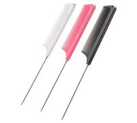 HAMPPLIES Hair Teasing Brush 3 Pcs Retractable Steel Pin Combs for Hair Styling and Scalp Massage Suitable for Boys and Girls Random Color