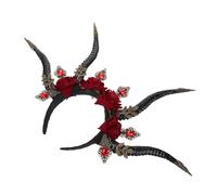 HAMPPLIES Halloween Devil Headband Horns Hair Hoop Gothic Antelope Horn Costume Cosplay Party Accessory