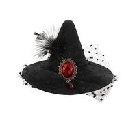 HAMPPLIES Halloween Witch Hat Hair Clip Gothic Hairpin Accessory for Birthday Wedding Party Compact Lightweight Barrettes for Women