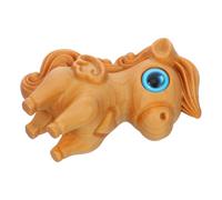HAMPPLIES Hand-carved Wooden Horse Statue Zodiac Figurine for Home Office Desk Decor Compact Craftsmanship Ornament Symbolizing Energy and Determination Spring Festival Gift and Bookshelf