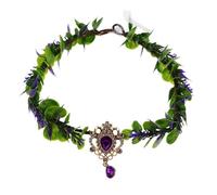 HAMPPLIES Handmade Boho-style Eyebrow Pendant Floral Wedding Headpiece Elven Crown for Photography and Elegant Events