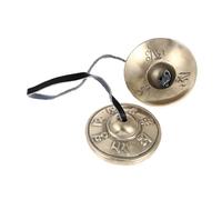 HAMPPLIES Handmade Tibetan Buddhism Cymbals Bell for Meditation Yoga Equipment Religious Elements Percussion Instrument Small White Copper Material