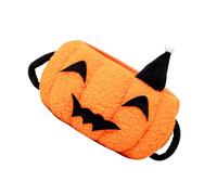 HAMPPLIES Handwoven Cotton Rope Basket Pumpkin Shape Small Orange Container Portable Lightweight Storage Organizer for Halloween Candy and Nursery Use