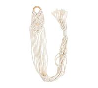 HAMPPLIES Handwoven White Macrame Guitar Hanger 125cm Wall Mount Ukulele Holder Decorative Instrument Storage Bag for Music Room