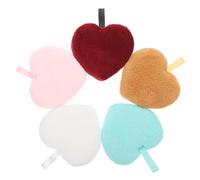 HAMPPLIES Heart Shaped Puff Facial Makeup Remover 5Pcs Super Soft Cleansing Accessories for Women Portable Cleaning Tool for Face and Makeup Removal on The Go