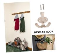 HAMPPLIES Heavy Duty Double Prong Wall Mounted Metal Hooks for Coat Hat Towel Bag Scarf Key Hanging Compact Space-Saving Design with Modern Minimalist Style for Bathroom Entryway Bedroom